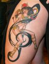 sexy image of girl tats on leg